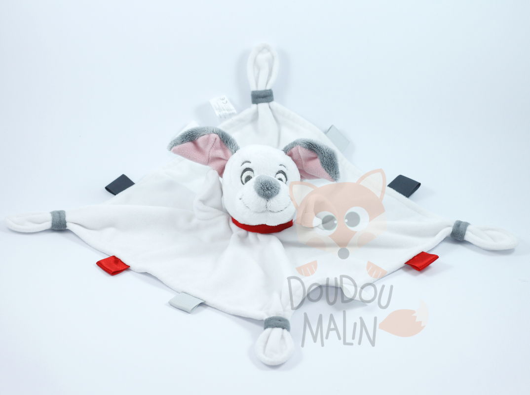  baby comforter dalmatian dog white grey red 